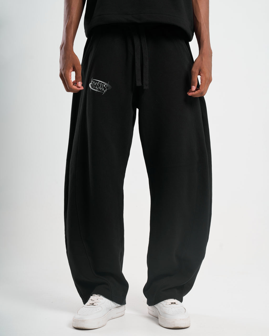 METALCORE BLACK WIDE-LEG PANTS
