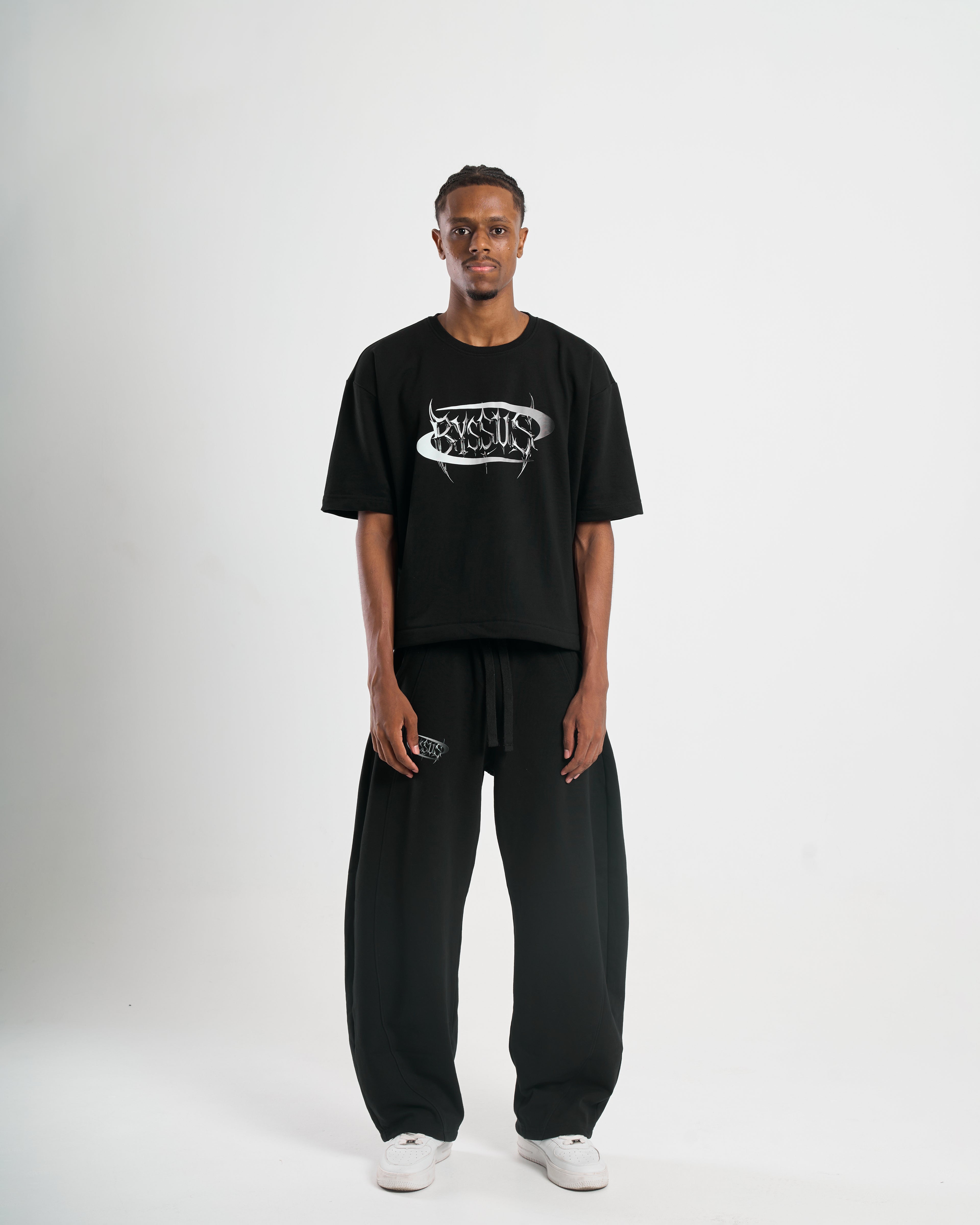 METALCORE BLACK WIDE-LEG PANTS